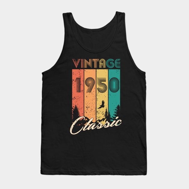 70th Birthday Gift 70 years Vintage 1950 Men Women Tank Top by CheesyB